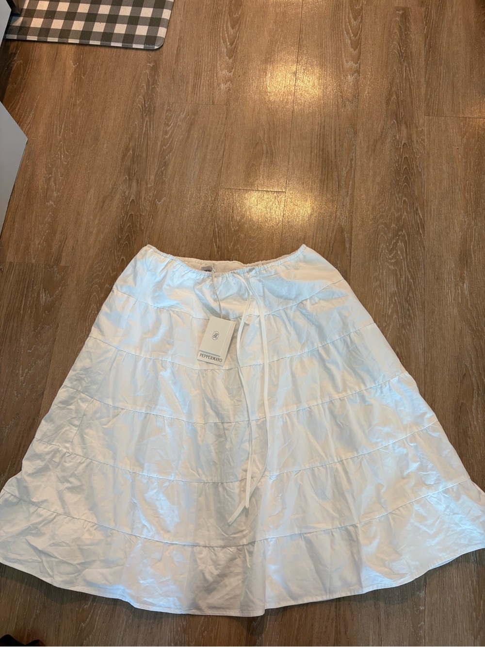 Peppermayo White Tiered A-Line Skirt